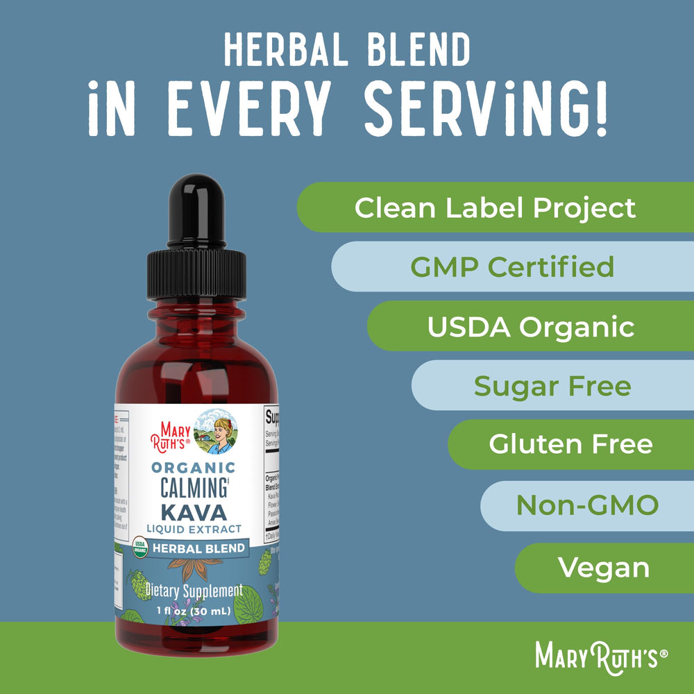Dietary information for MaryRuth Organics Calming Kava Root drops