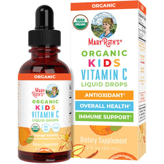 MaryRuth Organics Kids Vitamin C Drops bottle shown for immune support