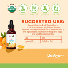 MaryRuth Organics Kids Vitamin C Drops being used