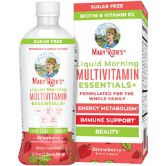 Front view of MaryRuth Organics Liquid Morning Multivitamin Essentials+ 32 oz bottle