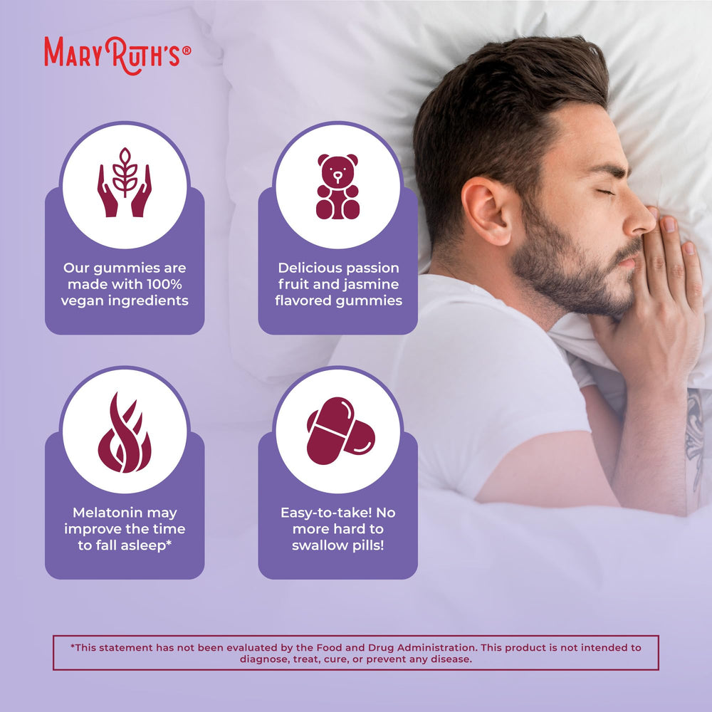 Sugar-free MaryRuth Organics Melatonin Sleep Gummies packaging