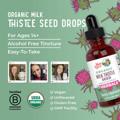 Milk thistle seeds and organic ingredients