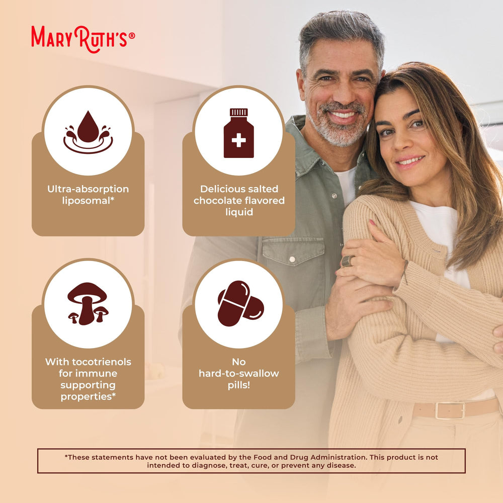 Graphic highlighting immune support and stress relief benefits