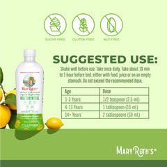 Close-up of MaryRuth Organics Nighttime Multimineral label showing vegan, melatonin-free ingredients