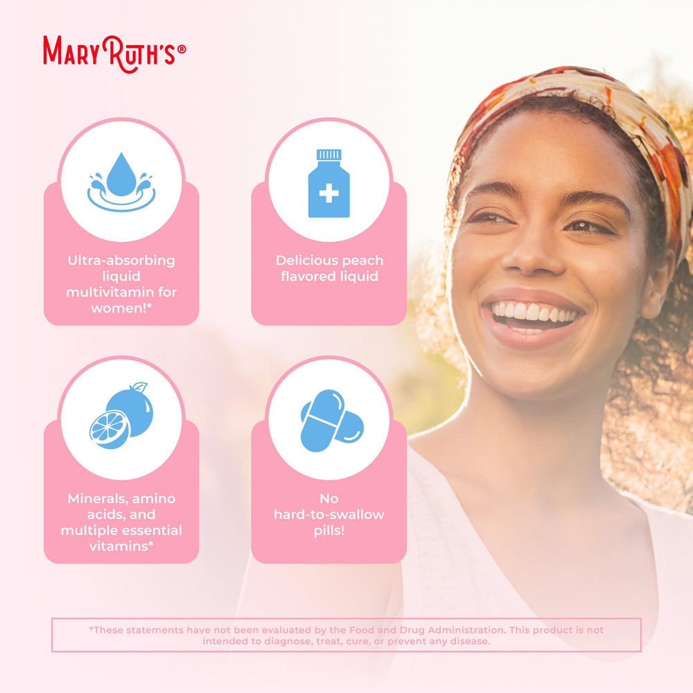 Peach-flavored liposomal multivitamin bottle