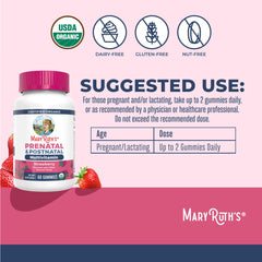 MaryRuth Organics Prenatal Gummies packaging box with organic labels