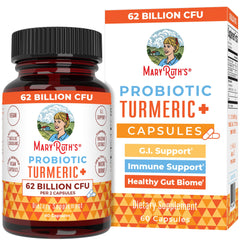 Front view of MaryRuth Organics Probiotic Turmeric + GI Support bottle