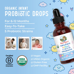 Soy-free and sugar-free infant probiotic drops