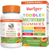 Front packaging image of MaryRuth Organics Sugar Free Toddler Multivitamin Gummies – 60 count