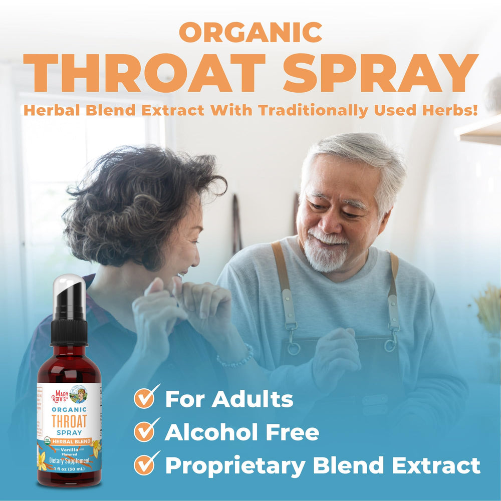 MaryRuth Organics Throat Spray Vanilla on store shelf