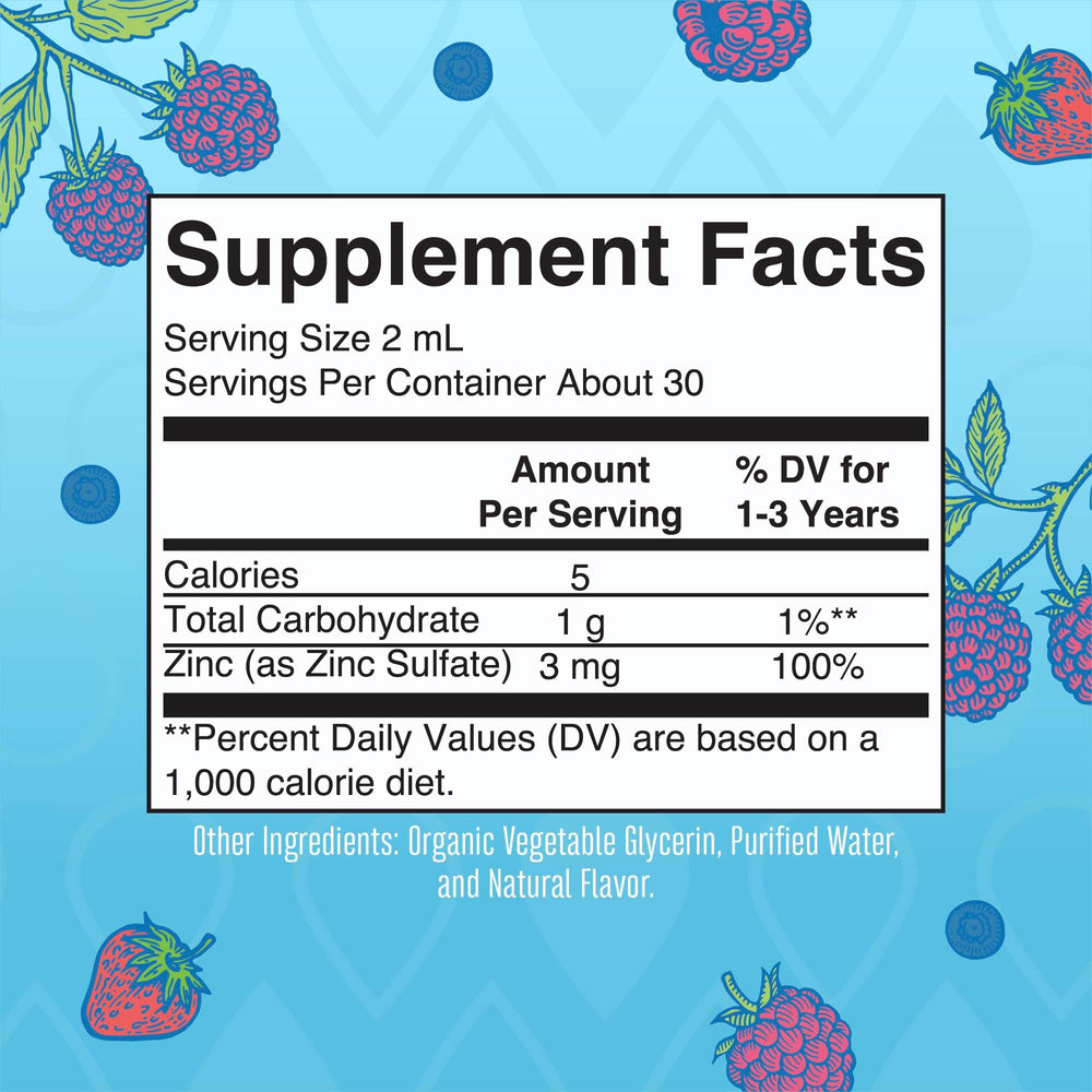 Pouring MaryRuth toddler zinc drops from a dropper