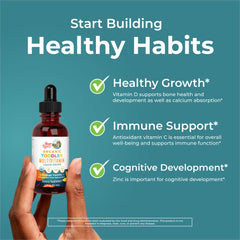 MaryRuth Organics label close-up highlights organic certification and vegan formula.