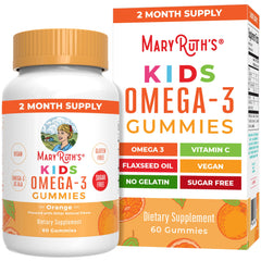 MaryRuth Organics Kids Omega-3 Gummies bottle for convenient daily immune support.