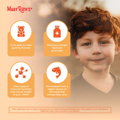 Orange-flavored, sugar-free gummies for kids