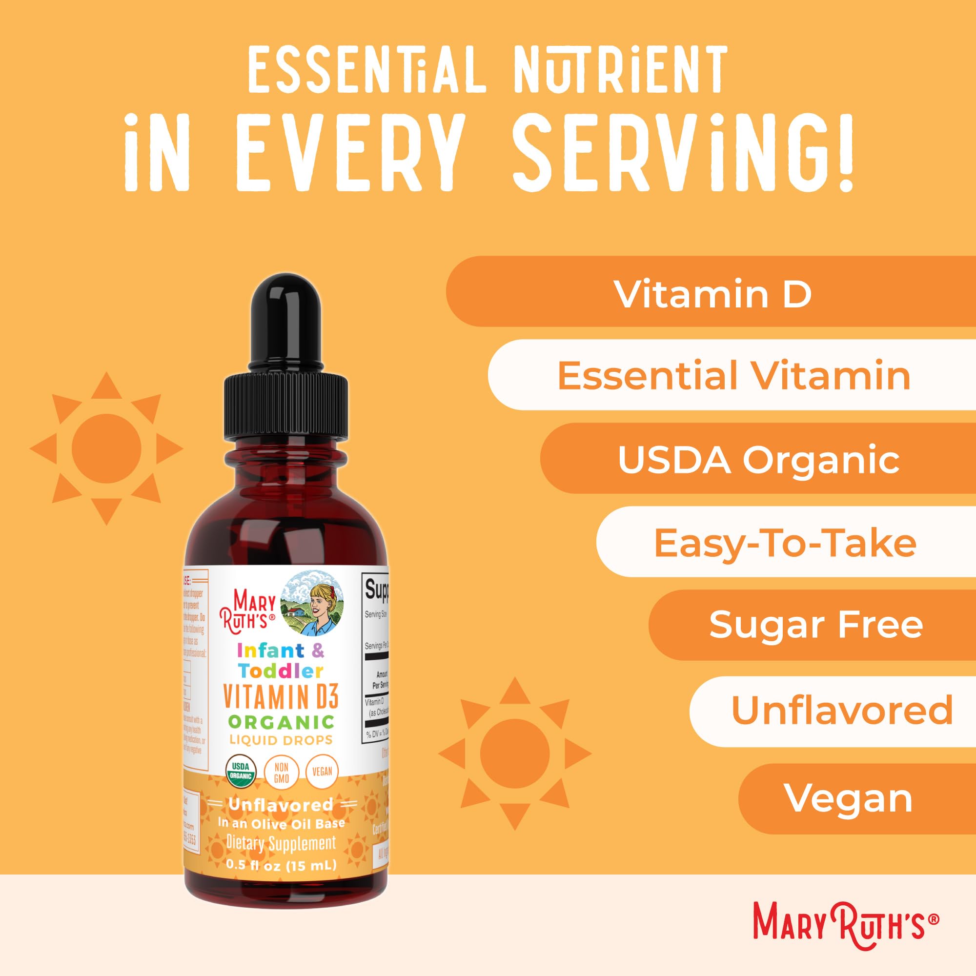 Serving sizes: 5 drops for infants, 8 drops for toddlers Serving sizes: 5 drops for infants, 8 drops for toddlers