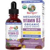 MaryRuth Organics Megadose Vitamin D3 Liquid Drops bottle and label showing 4000 IU