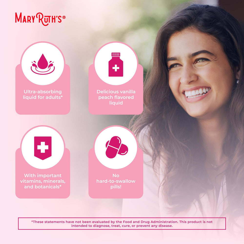 Dose dropper with vitamin liquid beside the bottle