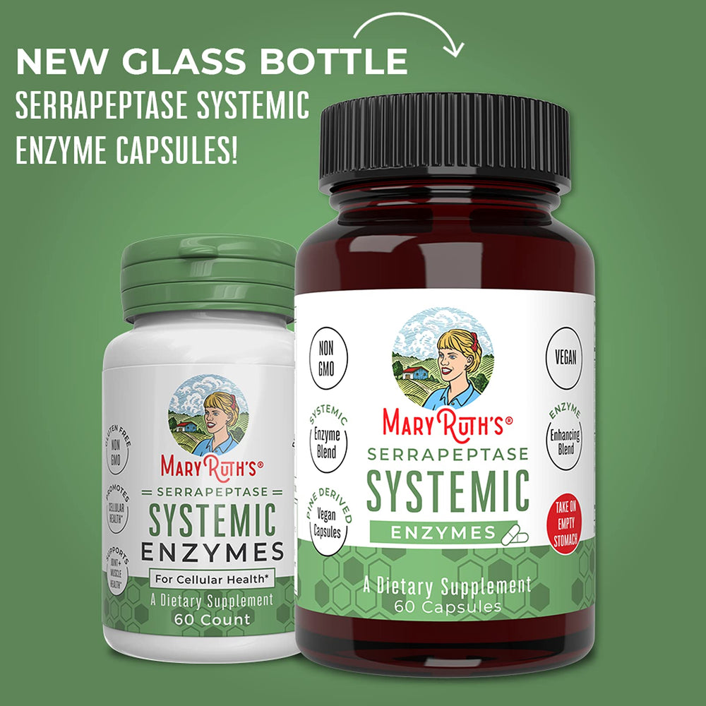 MaryRuth Organics Serrapeptase bottle and label