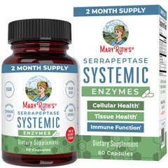 MaryRuth Organics Serrapeptase Enzymes Capsules 60-count bottle