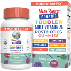 MaryRuth Organics Toddler Multivitamin Gummies bottle featuring mixed berry flavor