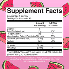 Close-up of watermelon-flavored vegan collagen gummies