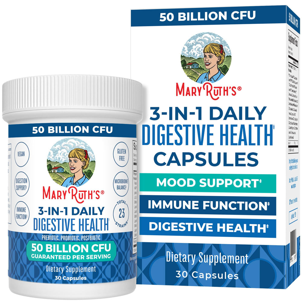 MaryRuth's 3-in-1 Probiotics bottle label