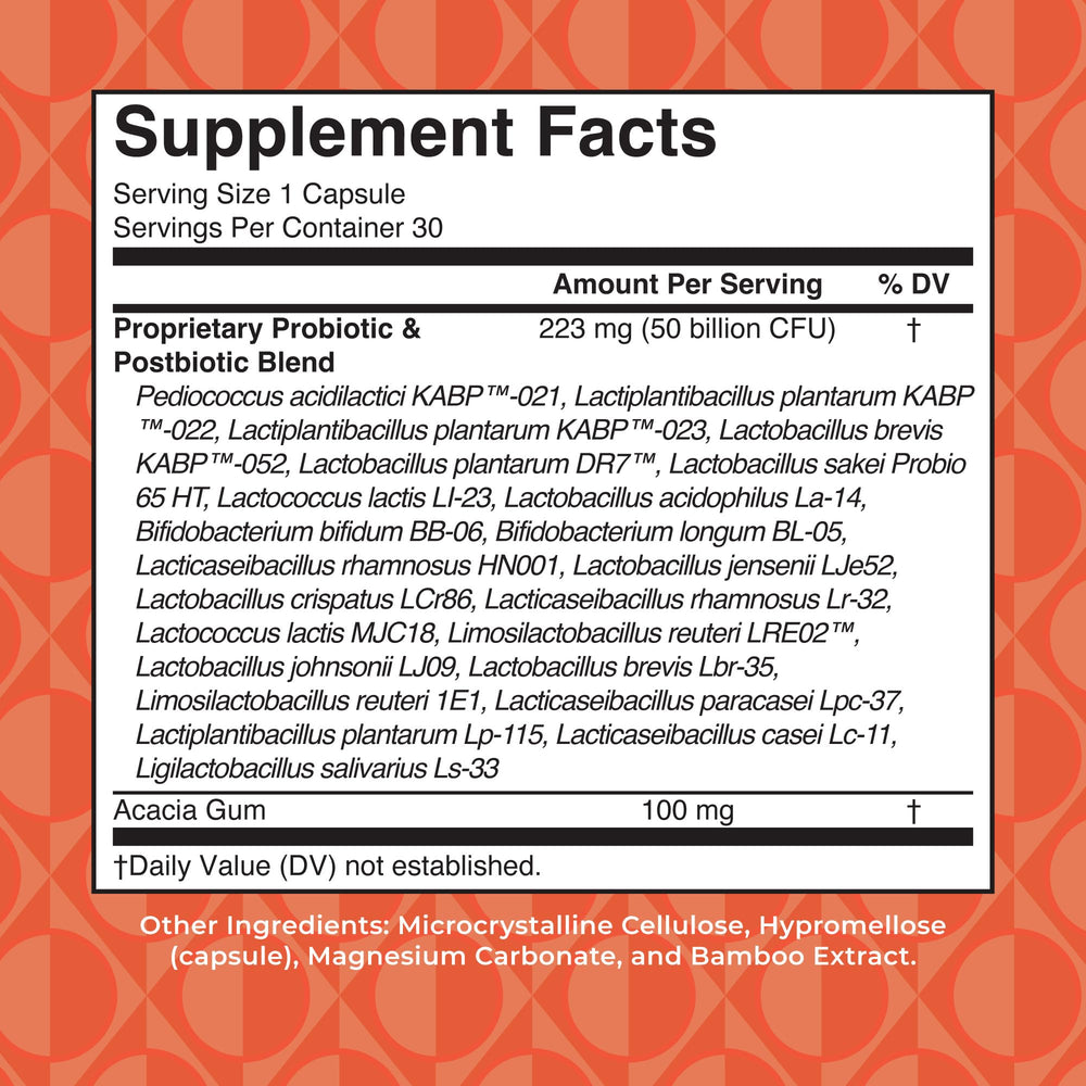 Close-up of vegan probiotic capsules for women's health