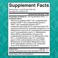 Label showing 60 billion CFU per serving and 23 strains
