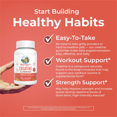 Serving size illustration showing 1 g per gummy