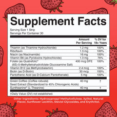 Pouch of MaryRuth's Energy Dissolving Strips Strawberry with 30 strips