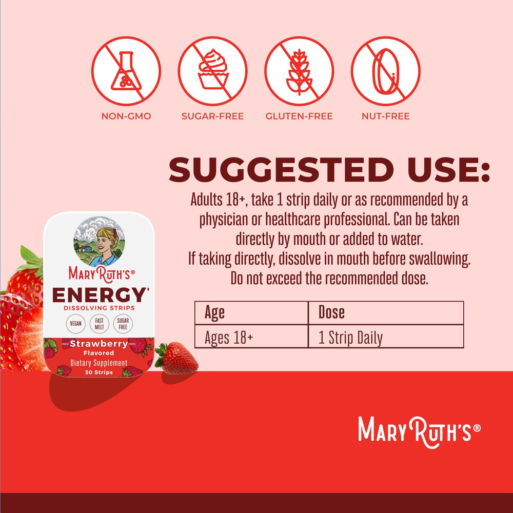 A single strawberry-flavored dissolving strip dissolving on the tongue