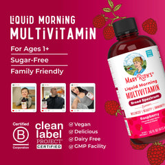 Packaging for MaryRuth's Raspberry Liquid Morning Multivitamin