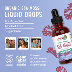 Dairy-free, gluten-free and nut-free sea moss drops