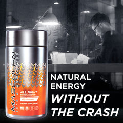 Person taking Masculen All Night energy supplement