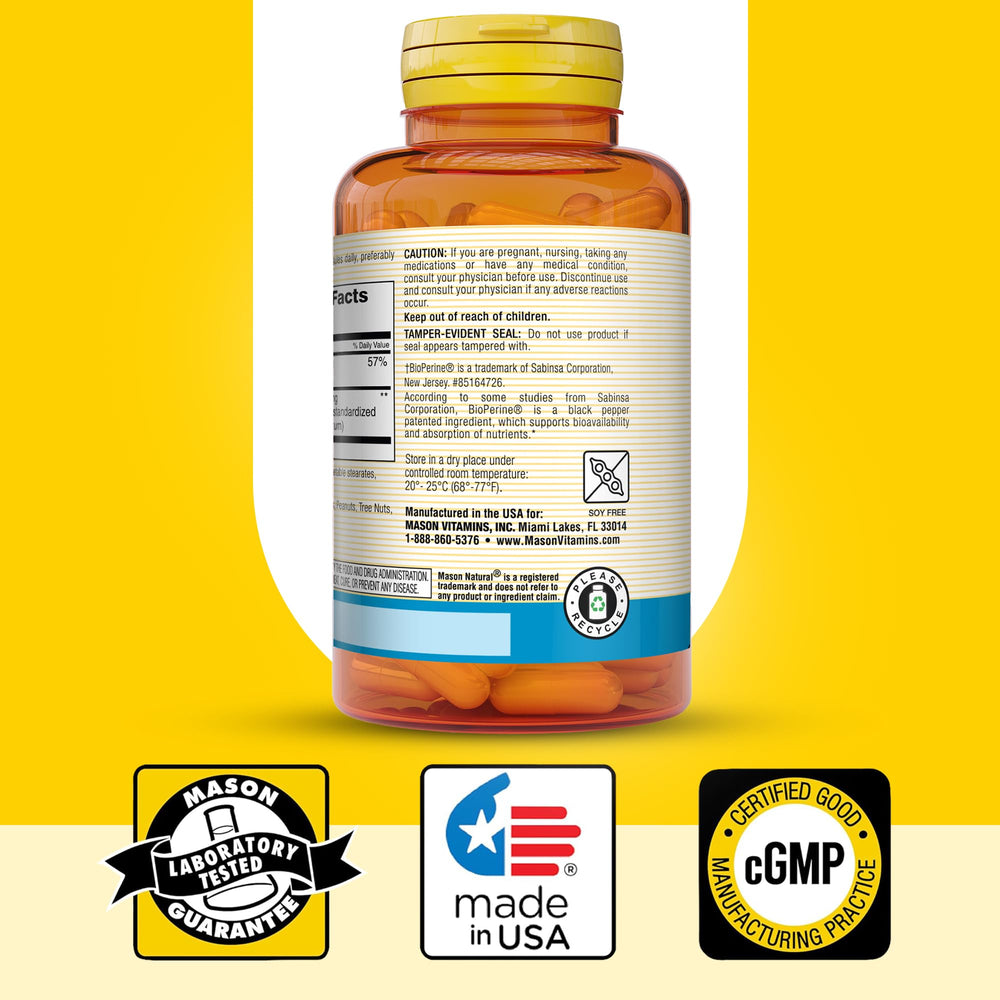 Front view of Mason Natural 60-capsule bottle