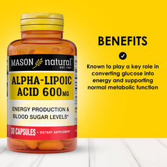Close-up of Alpha Lipoic Acid 600mg capsule