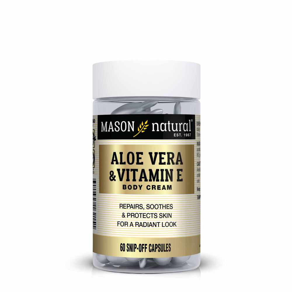 Mason Natural Aloe Vera & Vitamin E Body Cream bottle on white background