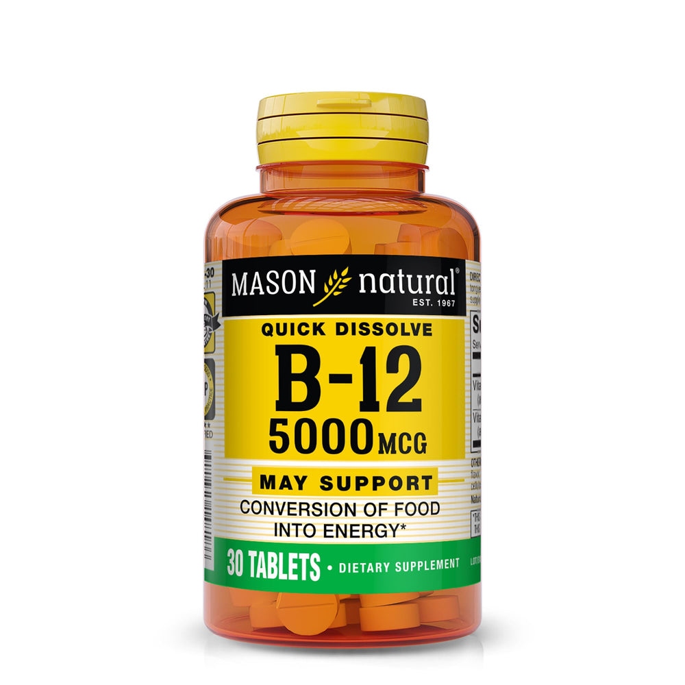 Mason Natural Vitamin B12 5000 mcg sublingual Raspberry tablets