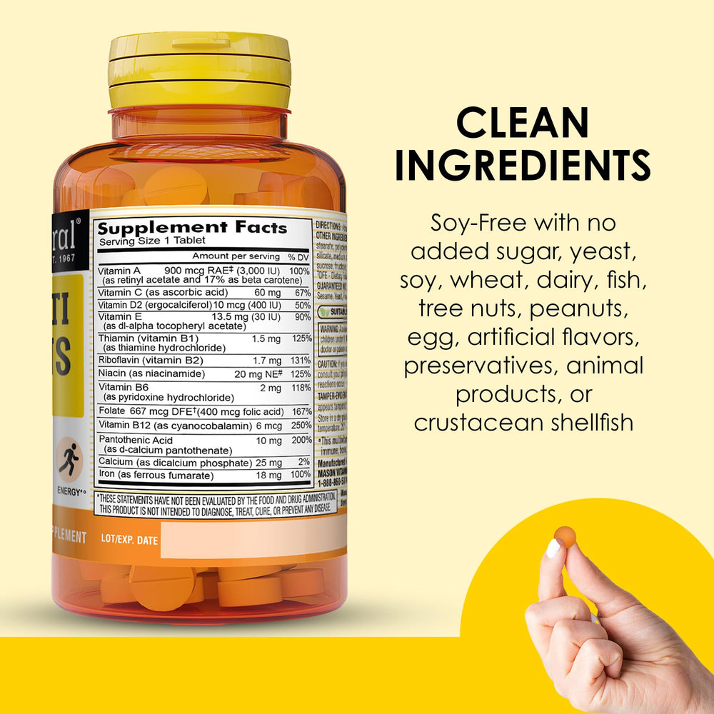 Ingredients list showing vitamins A C D E B complex and calcium