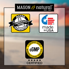 Mason Natural logo and product information