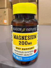 Directions for use on Mason Natural Magnesium 200 mg bottle label