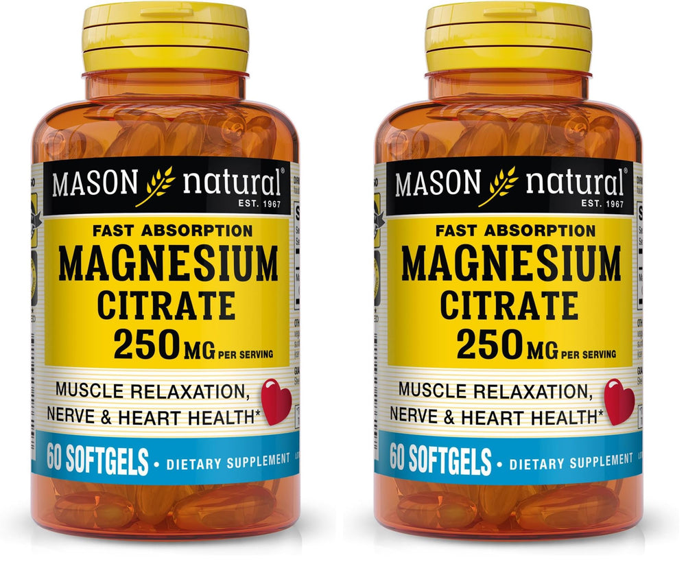 Mason Natural Magnesium Citrate 250 mg softgels bottle