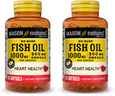 Mason Natural Omega-3 Fish Oil 1000 mg bottle front - pack of 2