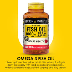 Mason Natural Omega-3 bottle featuring joint support messaging