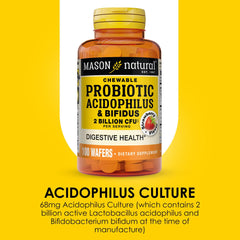 Ingredients panel for Mason Natural probiotic supplement
