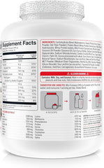 Nutrition panel for BASIC SUPPLEMENTS Mass Gainer Cookies and Cream