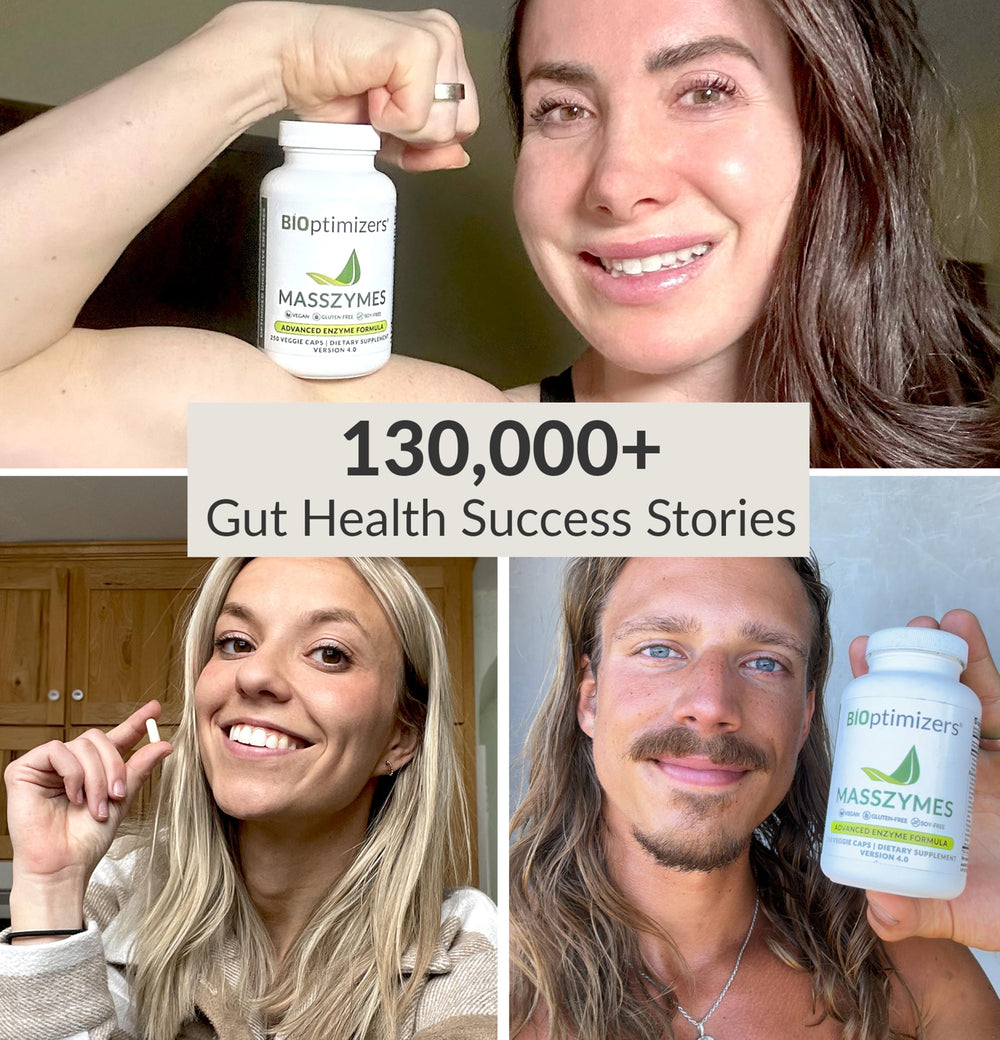 Close-up of MassZymes capsules highlighting vegan formula