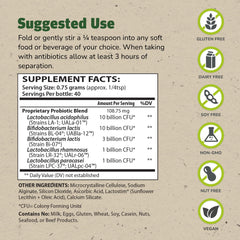Label of Master Supplements Granular Theralac multi-strain probiotic powder