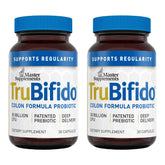 Front view of Master Supplements TruBifido probiotic bottle