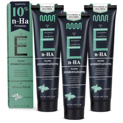 MasterMedi Nano Hydroxyapatite charcoal toothpaste tube front view